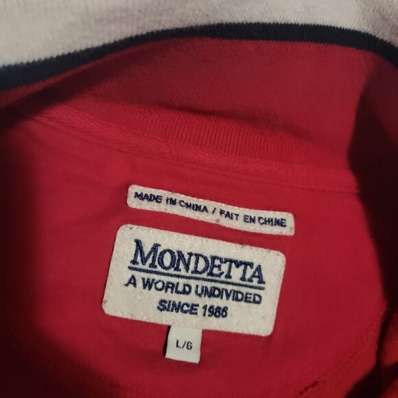 Mondetta sport zipup RED sweater Canada Flag patch size L JACKET Vintage men's - Picture 7 of 12